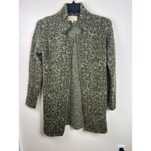 Mia Mai Made in Italy Long Sleeve Knit Cardigan Sweater Green Mohair Blend Sz XS